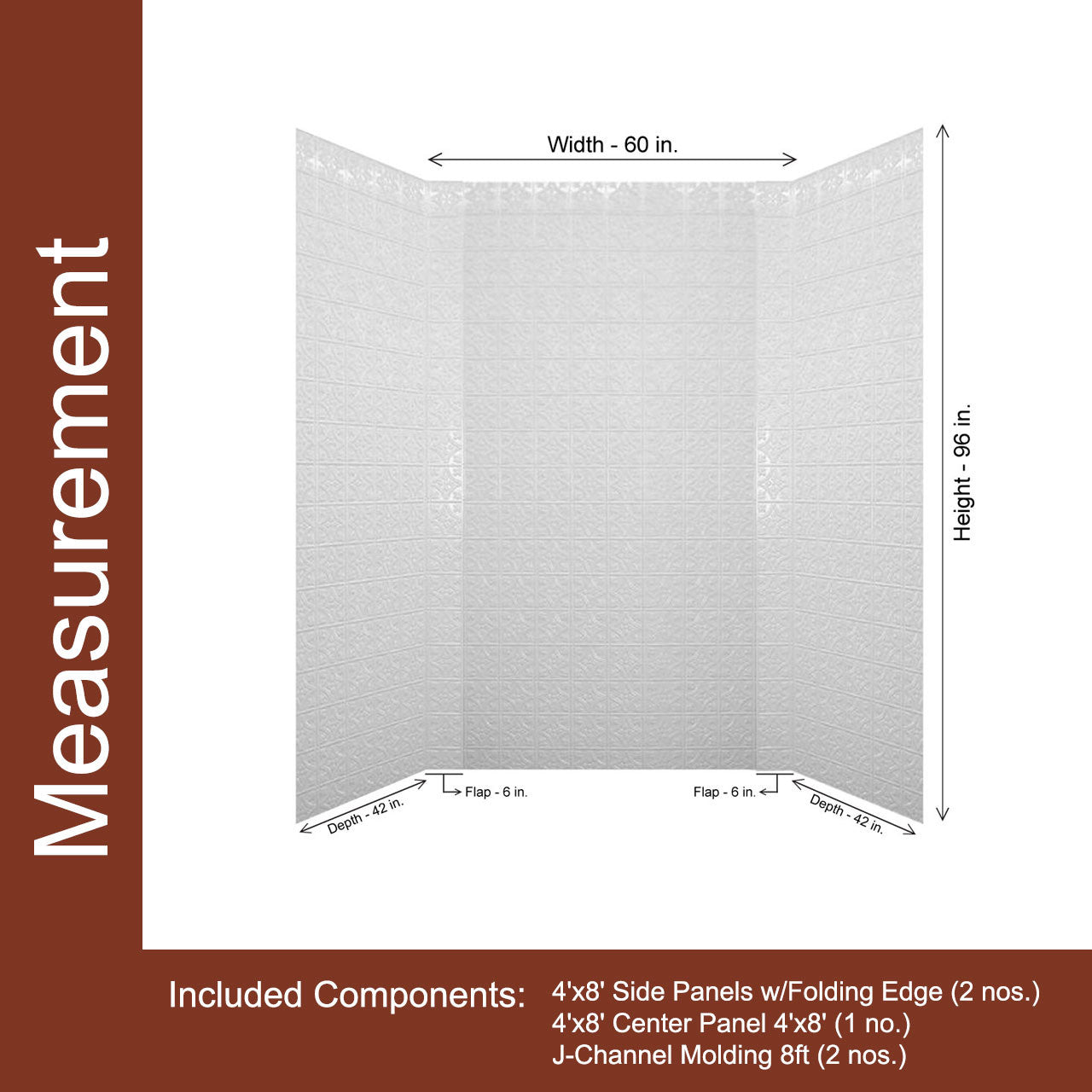 Savannah Shower Wall Tiles For Shower and Tub Surrounds | Glue Up Easy To Install | 3 Wall Set image 5