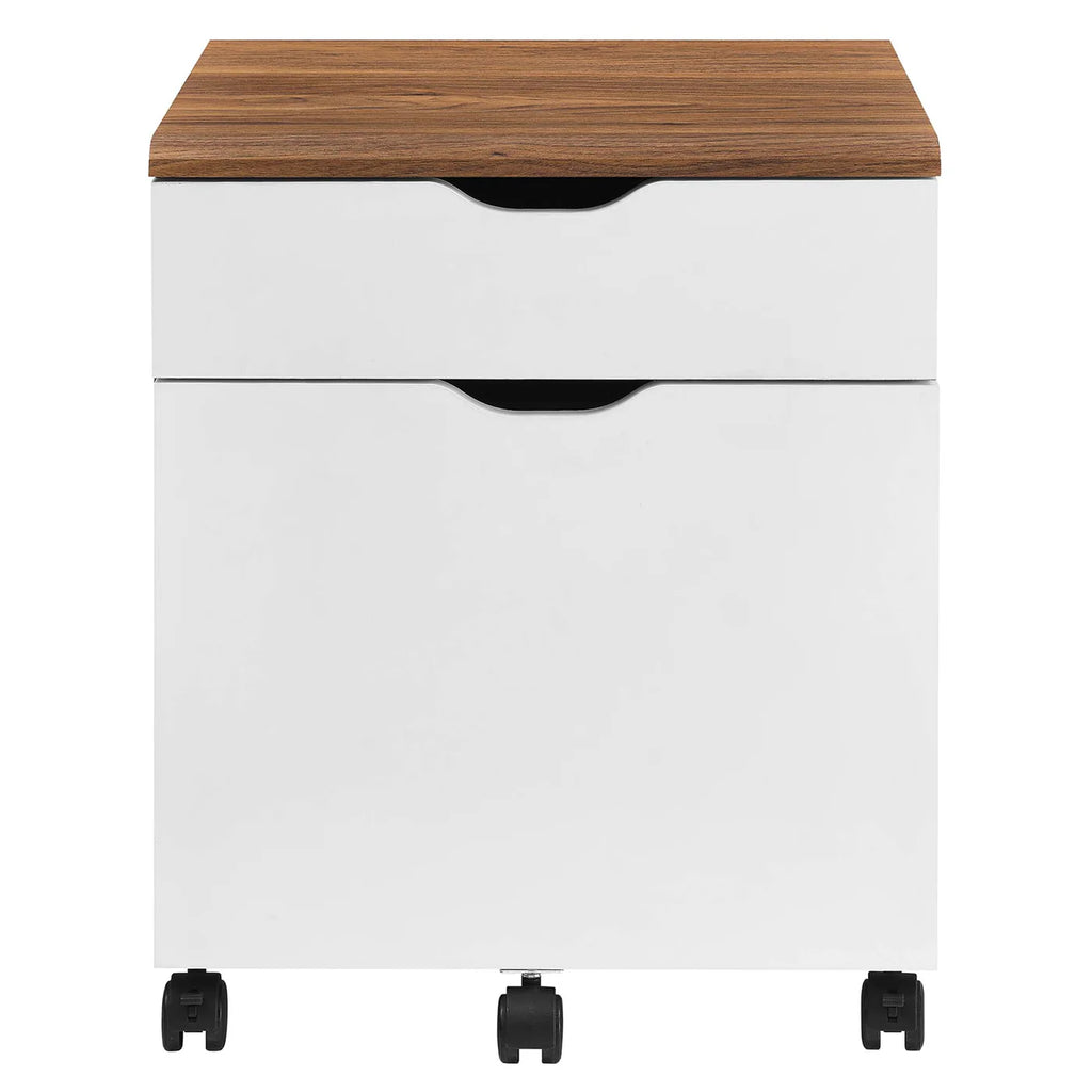 Envision Walnut White Wood Filing Cabinet image 0