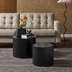 Amani Black Round Nesting Coffee Table Set of 2 image 9