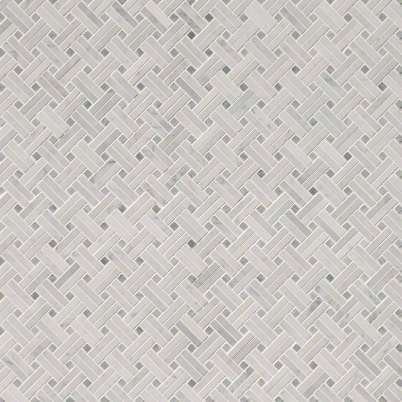 Carrara White Basketweave Mosaic Tile - Polished | Wall Tile &amp; Backsplash Tile | Marble | Greenguard Gold, USGBC/LEED | 10 Pieces Per Box image 4