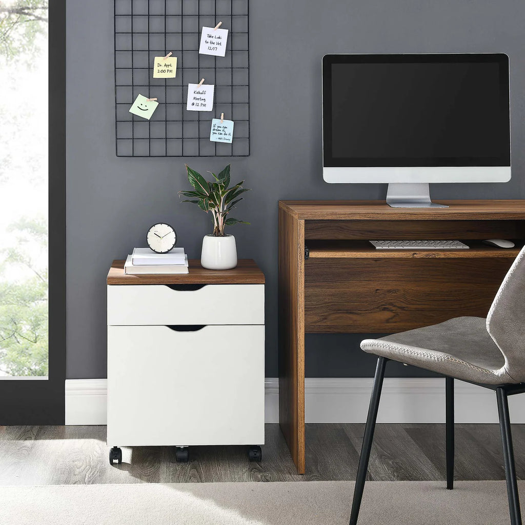 Envision Walnut White Wood Filing Cabinet image 8
