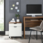 Envision Walnut White Wood Filing Cabinet image 8