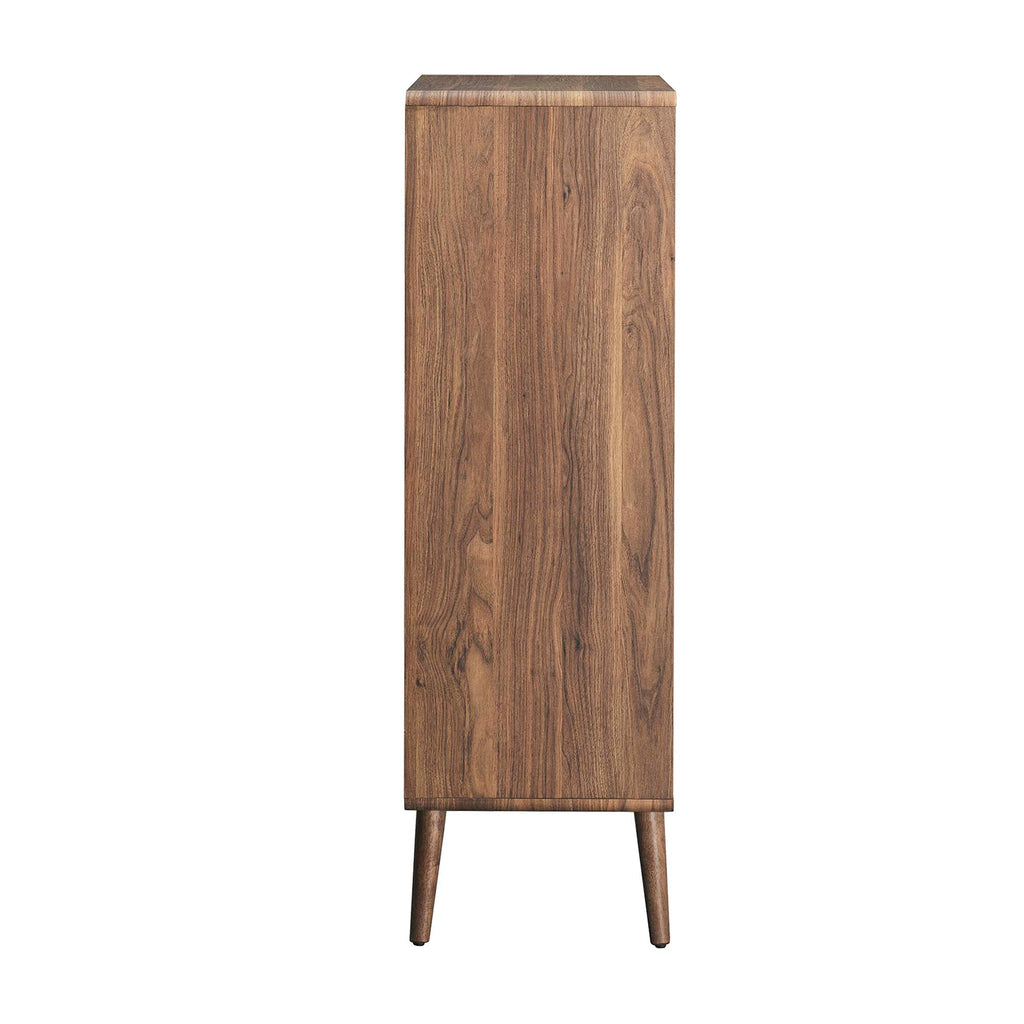 Transmit Display Cabinet Bookshelf | Walnut White | Mid-Century Display Cabinet | Smooth Wood Grain Laminate | Soft-Close Hinges | Modern Bookshelf image 2