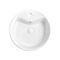 Tuscany 16-1/8"W x 16-1/8"D White Ceramic Round Bathroom Vessel Sink | Kati Series | Premium Quality Ceramic Construction | Elegant Modern Style Design image 0