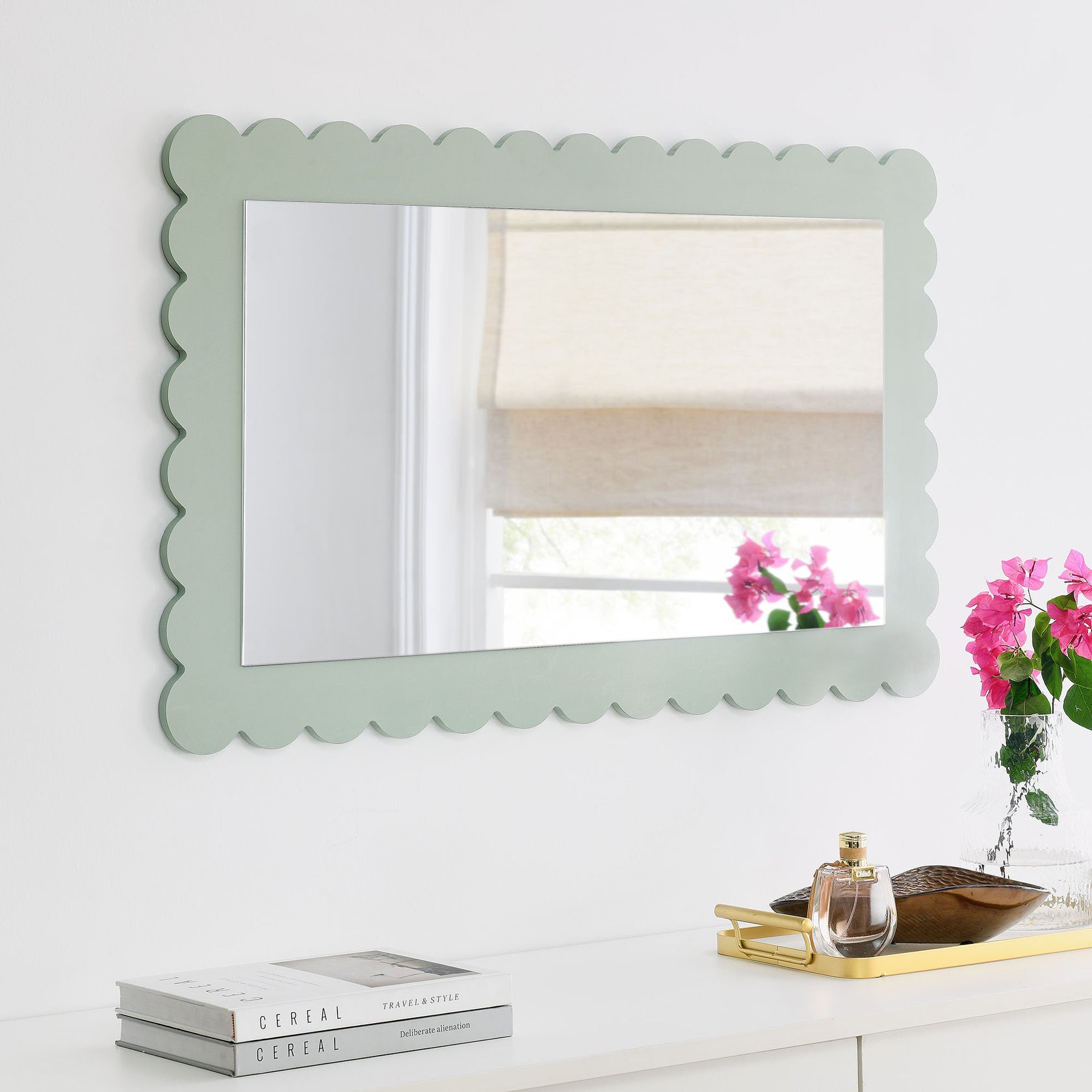 Rectangle Wall Mirror | Emmeline Scalloped Series | Pack Of 3 image 6