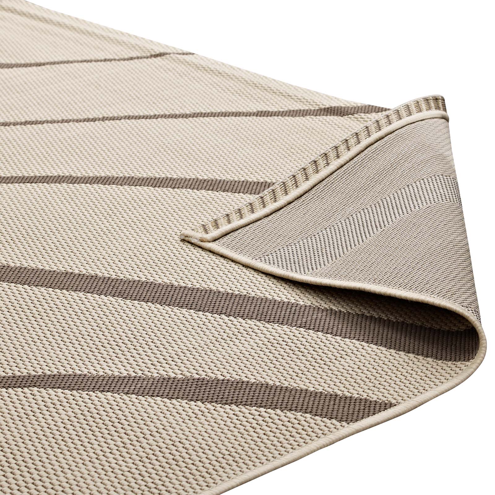 Surge Swirl Abstract Indoor and Outdoor Area Rug | Light and Dark Beige | 5X8 &amp; 8X10 Size Options | Tight Low Pile Weave | Gripping Rubber Underside | 100% Soft Polypropylene | Pack Of 2 image 2