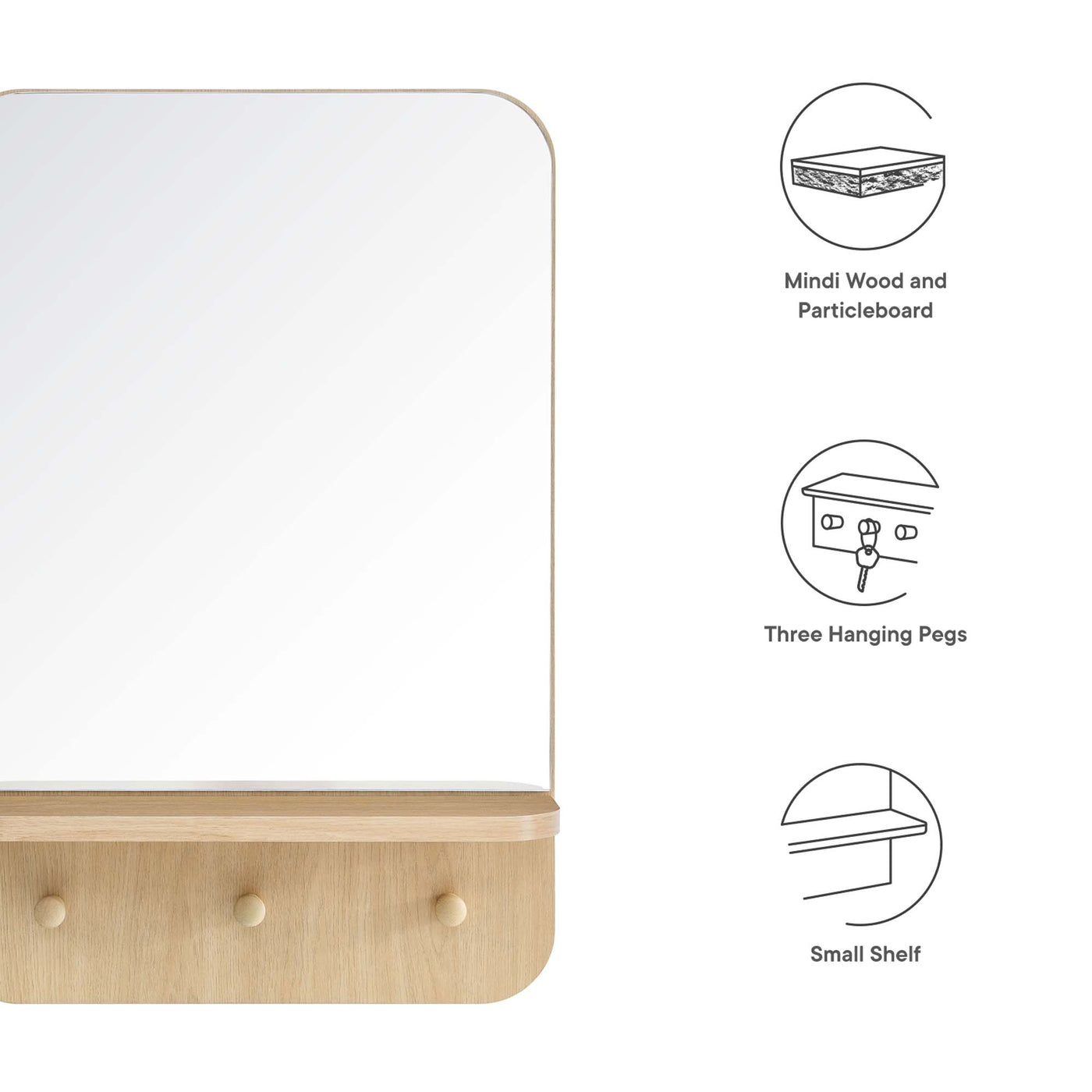 Lumina Mirror in Walnut And Oak Color Options | Pack of 4 image 2