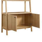Bixby 33" Bookshelf  | Walnut, Walnut White &amp; Oak Color Options | Particleboard &amp; MDF | Concealed Storage Area | White Shelves | Tiered Bookshelf image 5