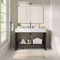 Bathroom Vanity With Sink | White Silver, White Gold & White Black Color Options | 36" & 48" Size Options | Gridiron Series | Stainless Steel Metal | Artificial Marble Sink image 0