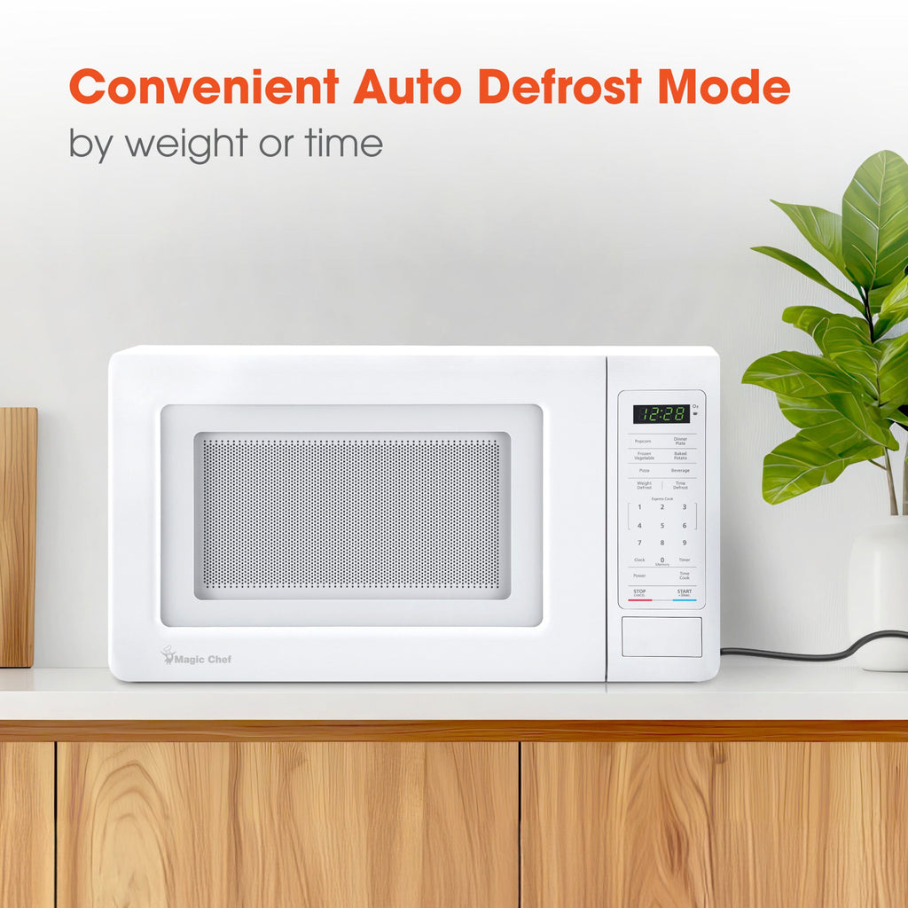 Magic Chef 0.7 Cu. Ft Countertop Microwave | 700 Watt | White Color | Digital Display | 6 Auto Cooking Modes | Child Lock | Auto Defrost Modes | 10 Power Levels image 3