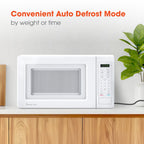 Magic Chef 0.7 Cu. Ft Countertop Microwave | 700 Watt | White Color | Digital Display | 6 Auto Cooking Modes | Child Lock | Auto Defrost Modes | 10 Power Levels image 3