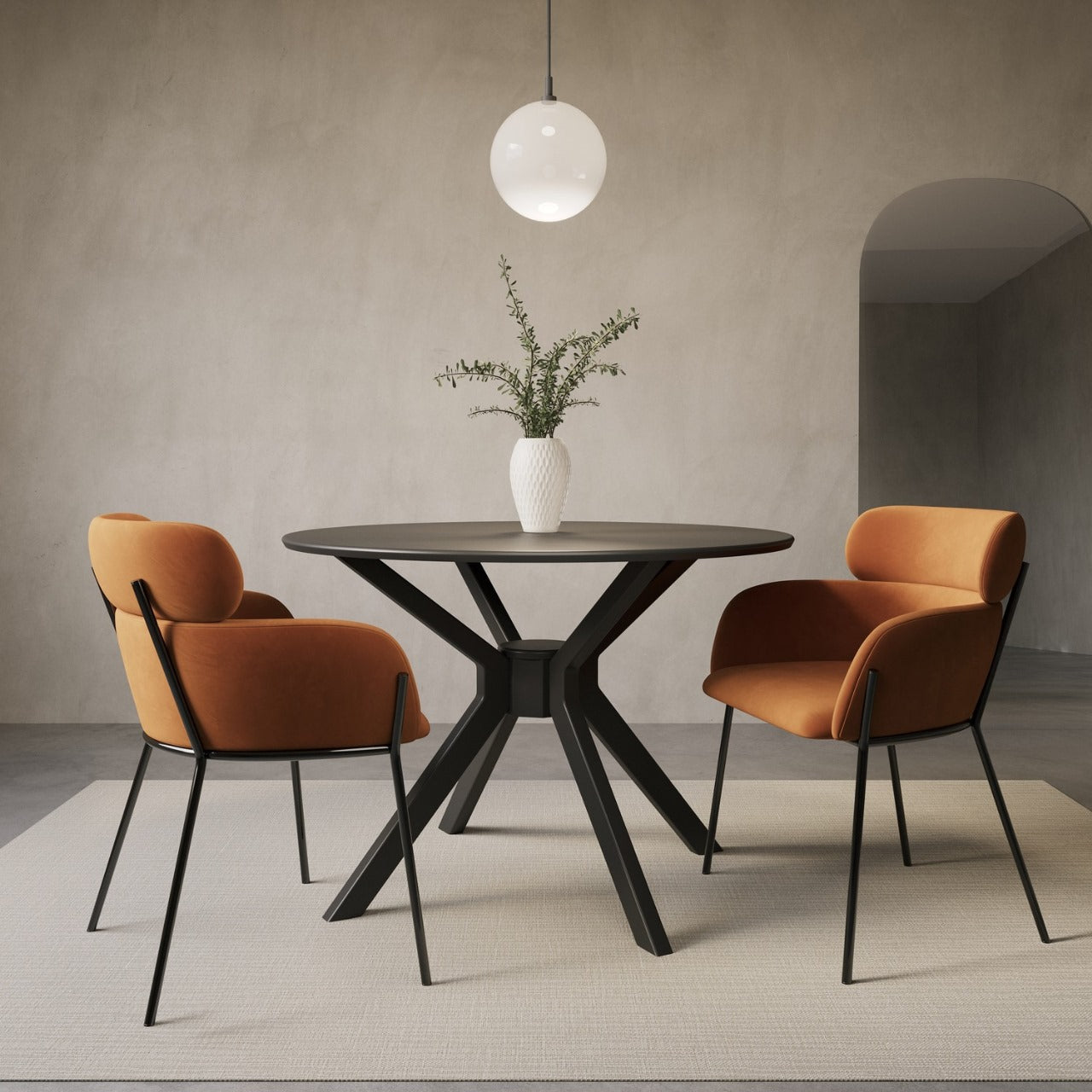 Black Crossroads Round Wood Coffee Table image 1
