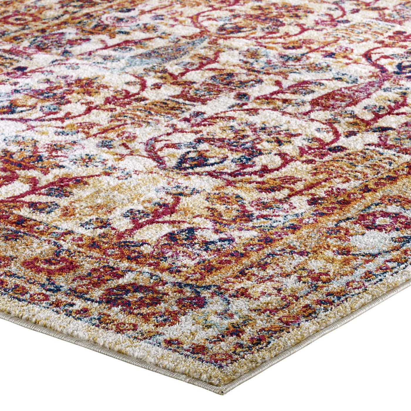 Antique Floral Design | Area Rug | Vintage Floral Lattice Rug in 8 FT X 10 FT And 5 FT X 8 FT | With Rubber Gripping Underside image 10