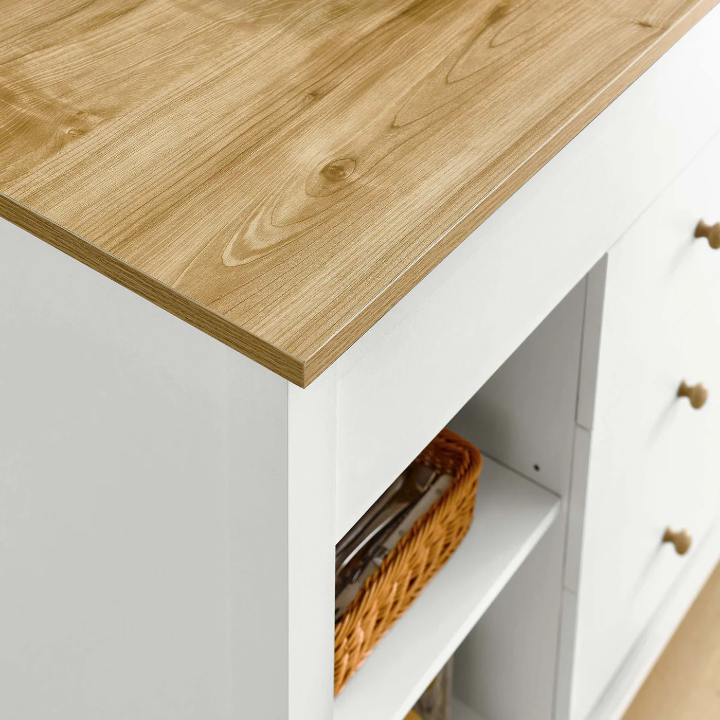 Oak White Farmstead Kitchen Island image 9
