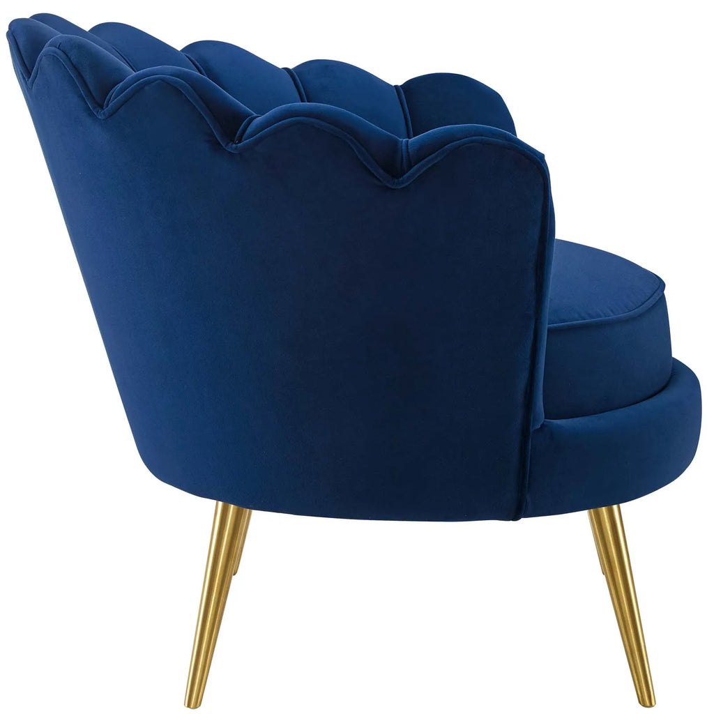 Admire Gray Scalloped Edge Performance Velvet Accent Armchair image 2