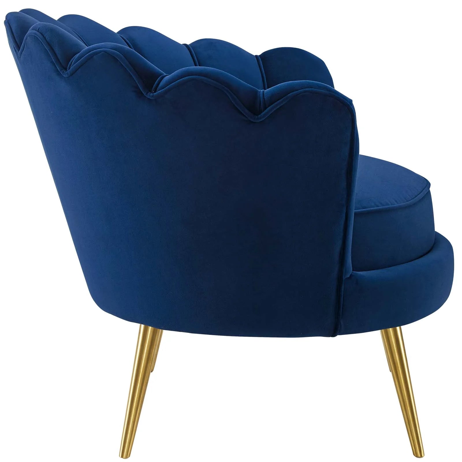 Admire Gray Scalloped Edge Performance Velvet Accent Armchair image 2