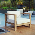 Upland Teak Outdoor Patio Armchair in Natural White image 0