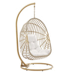 Amalie Wicker Rattan Outdoor Patio Swing Chair in Natural White image 9