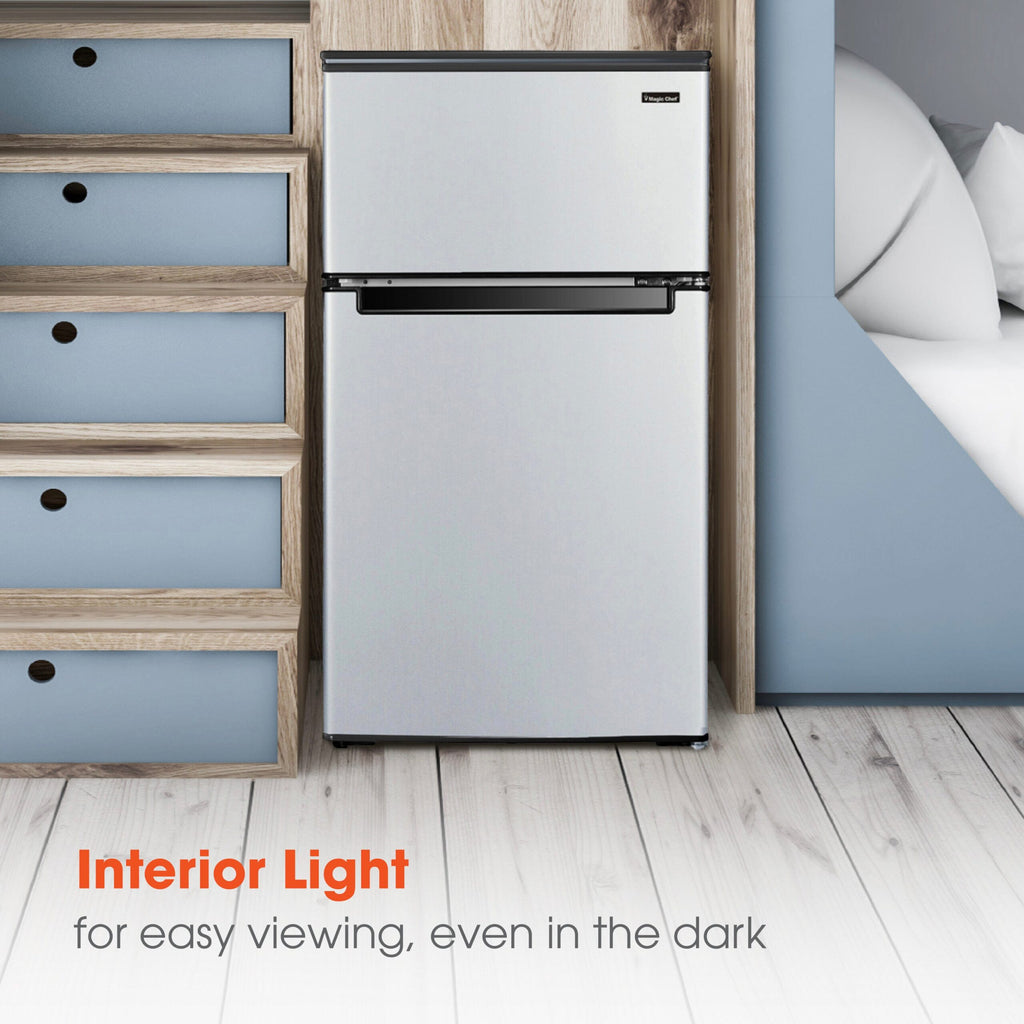 Magic Chef 3.1 Cu Ft 2 Door Manual Defrost Refrigerator | Stainless Look | Energy Star Qualified | 5 Year Warranty On Compressor | Door Storage | 2 Reversible Door image 7