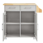 Cuisine Kitchen Cart | Rubberwood Top | Light Gray Natural, White Natural, Charcoal Natural &amp; Oak White Options image 2