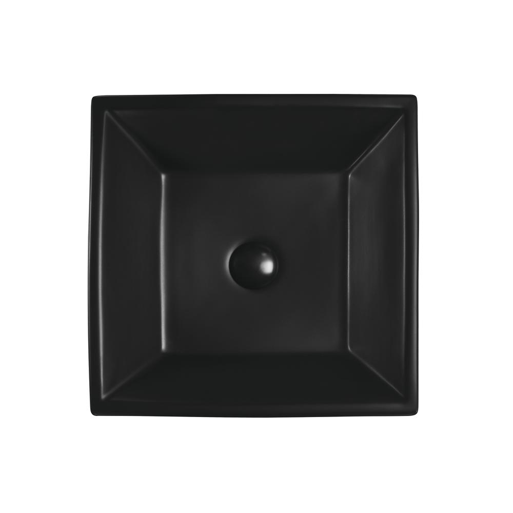 Tuscany 6-1/2"W x 16-1/2"D Ceramic Rectangular Bathroom Vessel Sink | Matte Black & Matte Gray Color Options | Aria Series | Premium Quality Ceramic Construction | Elegant Modern Style Design image 2