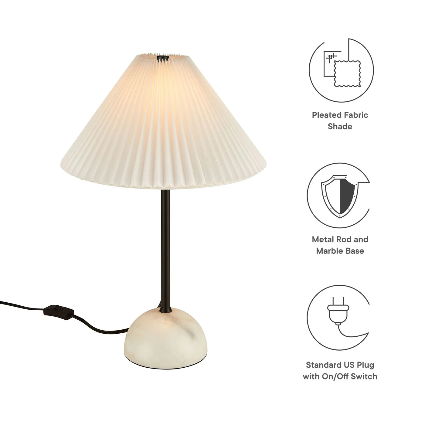 Illusion Dome Table Lamp with a Marble-Inspired Base | Pack of 2 image 4