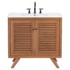 Bathroom Vanity With Sink | Natural White Color Option | 24" Or 36" Size Options | Birdie Series | Full Extension Drawer | Modern & Sleek  Design image 4