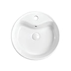 Tuscany 16-1/8"W x 16-1/8"D White Ceramic Round Bathroom Vessel Sink | Kati Series | Premium Quality Ceramic Construction | Elegant Modern Style Design image 5