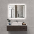 LED Bathroom Mirror 36x30 Inch Front &amp; Backlit Lights Vanity Mirror, Wall Mounted Anti-Fog Dimmable LED Makeup Mirror, IP54 3K-6K Warm/Natural/Daylight, Tempered Glass (Horizontal/Vertical) UL image 0