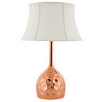 Rose Gold Dimple Table Lamp | Hammered Design | Bell Shaped Table Lamp image 3