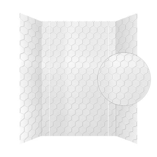 Hex Shower Wall Tiles For Shower and Tub Surrounds | Glue Up Easy To Install | 3 Wall Set image 0