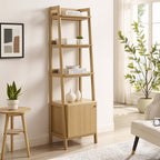 Bixby 21" Bookshelf | Walnut, Walnut White &amp; Oak Color Options | Particleboard &amp; MDF | Concealed Storage Area | White Shelves | Tiered Bookshelf image 0