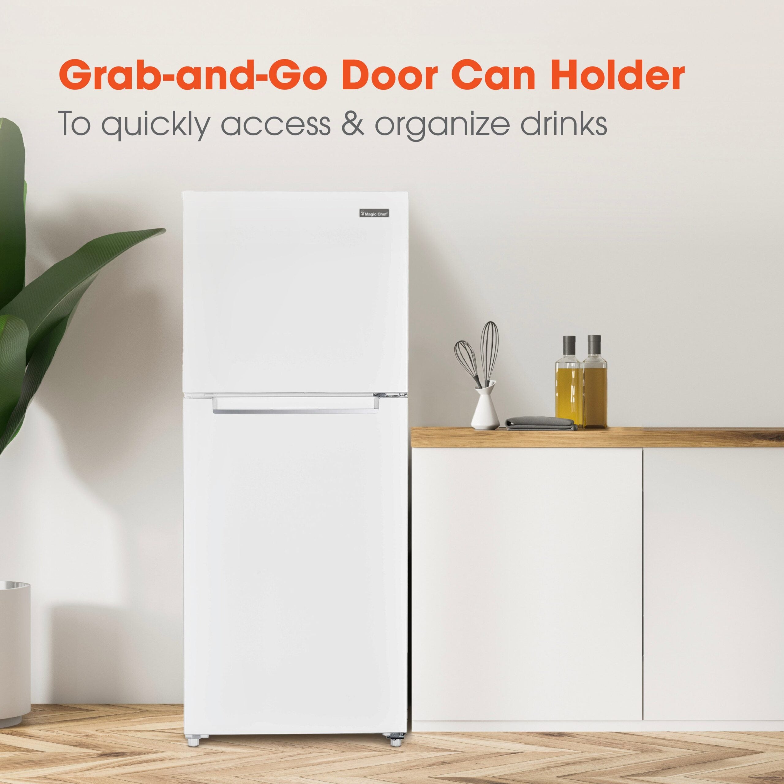 Magic Chef 10.1 Cu Ft Top Freezer Refrigerator in White | Energy Star Qualified | 5 Year Warranty On Compressor | Adjustable Shelves  | Gallon Door Storage | In-Door Can Holder image 1