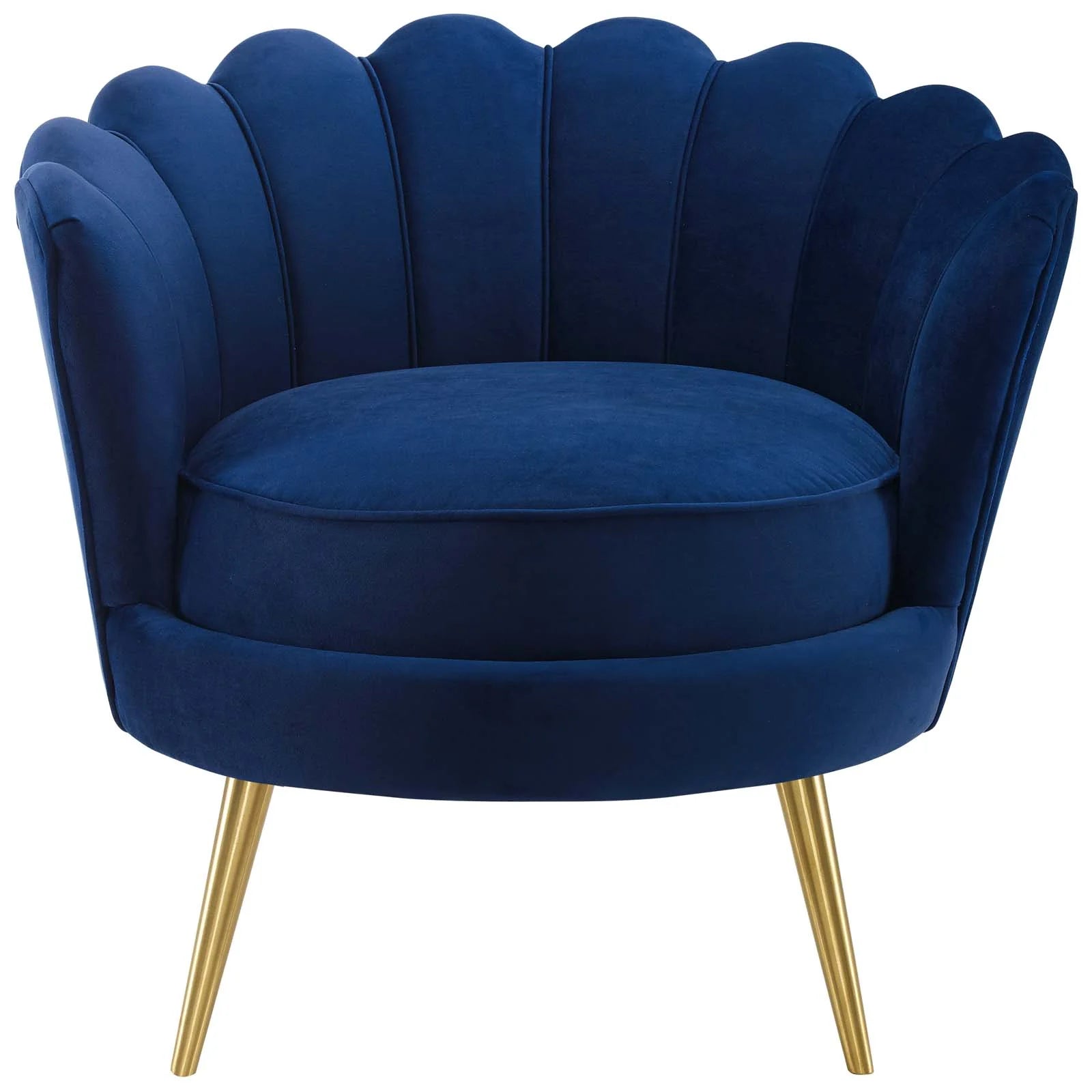 Admire Gray Scalloped Edge Performance Velvet Accent Armchair image 3