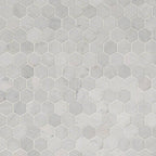 Carrara White Polished 2" Hexagon Mosaic Tile | Wall Tile &amp; Backsplash Tile | Marble | Greenguard Gold, USGBC/LEED | 10 Pieces Per Box image 7