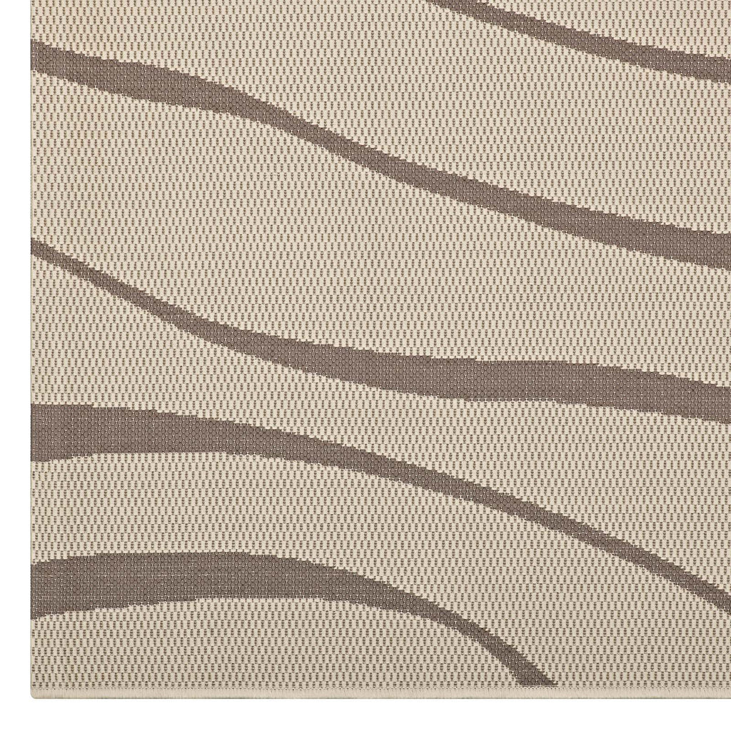 Surge Swirl Abstract Indoor and Outdoor Area Rug | Light and Dark Beige | 5X8 &amp; 8X10 Size Options | Tight Low Pile Weave | Gripping Rubber Underside | 100% Soft Polypropylene | Pack Of 2 image 3