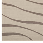 Surge Swirl Abstract Indoor and Outdoor Area Rug | Light and Dark Beige | 5X8 &amp; 8X10 Size Options | Tight Low Pile Weave | Gripping Rubber Underside | 100% Soft Polypropylene | Pack Of 2 image 3