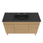 Bathroom Vanity With Sink | Walnut Black, Charcoal Black, Gray Black, White Black, White Walnut Black & Oak Black Color Options | 48" Single Or 48" Double Size Options | Render Series | Full Extension Drawer | Modern & Sleek  Design image 5
