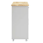 Cuisine Kitchen Cart | Rubberwood Top | Light Gray Natural, White Natural, Charcoal Natural &amp; Oak White Options image 1