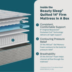Beauty Sleep Soothing Nights™ 14” Firm Quilted Mattress In A Box | Beautyrest® Pocketed Coil® Technology | AllCool™ Gel Memory Foam | Contouring Pressure Relief | CertiPUR-US® Certified | 10-Year Limited Warranty | 100-Night Trial image 3