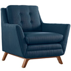 Modern Upholstered Armchair – Comfy Fabric Chair with Tapered Wood Legs. image 2