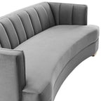 Encompass Channel-Tufted Performance Velvet Curved Sofa image 3