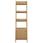 Bixby 21" Bookshelf | Walnut, Walnut White &amp; Oak Color Options | Particleboard &amp; MDF | Concealed Storage Area | White Shelves | Tiered Bookshelf image 6