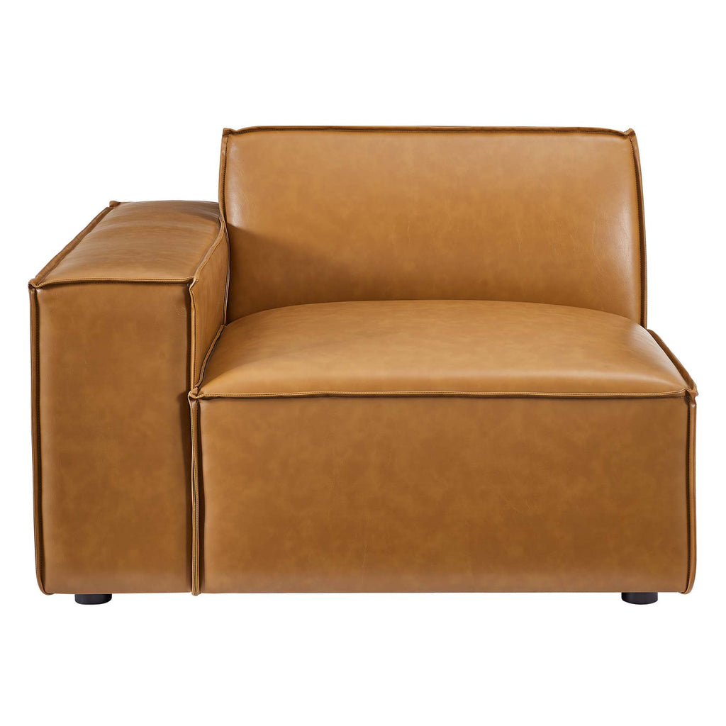 Restore 4-Piece Tan Vegan Leather Sectional Sofa image 7