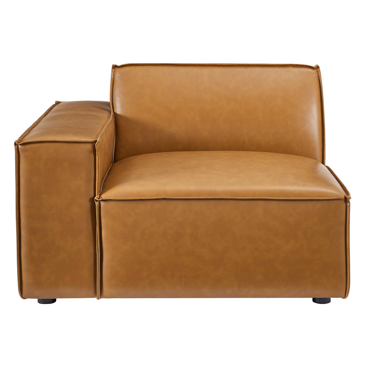 Restore 4-Piece Tan Vegan Leather Sectional Sofa image 7