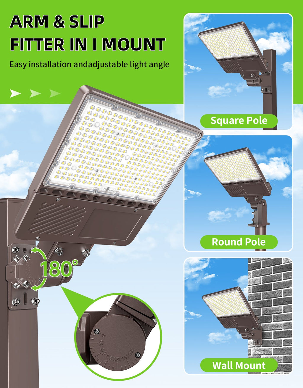 Commercial LED Pole Lighting 90W – 320W Photocell | IP65 | 4.5K - 5.7K | Outdoor & Area Light image 7