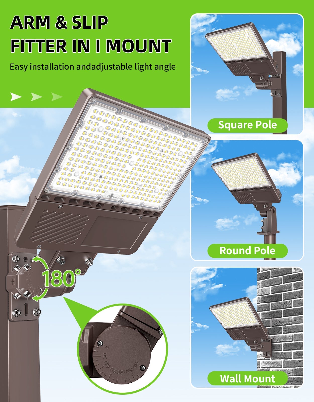 Commercial LED Pole Lighting 90W – 320W Photocell | IP65 | 4.5K - 5.7K | Outdoor & Area Light image 7