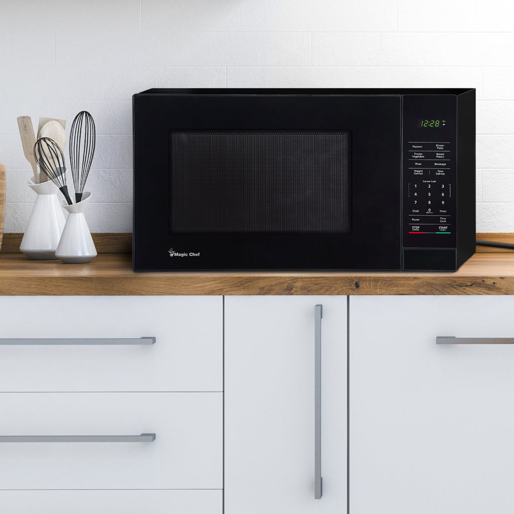 Magic Chef 1.1 Cu. Ft Countertop Microwave | 1000 Watt | Black with Gray Cavity Or Stainless Steel Color Options | Digital Display | 6 Auto Cooking Modes | Child Lock | Auto Defrost Modes image 8