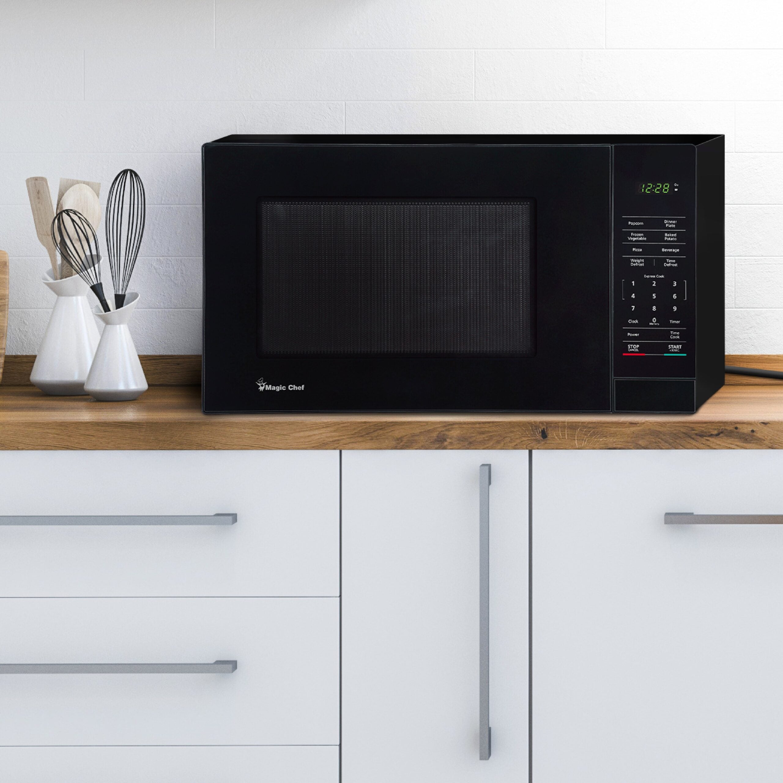 Magic Chef 1.1 Cu. Ft Countertop Microwave | 1000 Watt | Black with Gray Cavity Or Stainless Steel Color Options | Digital Display | 6 Auto Cooking Modes | Child Lock | Auto Defrost Modes image 8