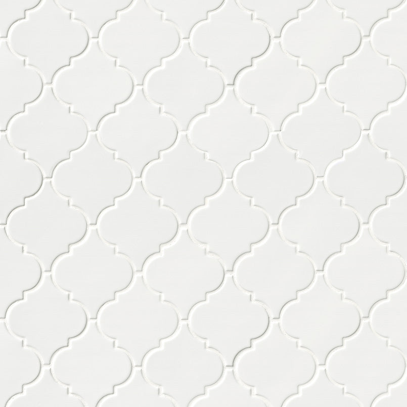 Whisper White Arabesque Tile | Wall Tile | Backsplash Tile | Ceramic | Greenguard Gold, USGBC/LEED | 10 Pieces Per Box image 1